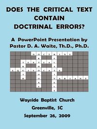Produktbild: Does The Critical Text Contain Doctrinal Errors?