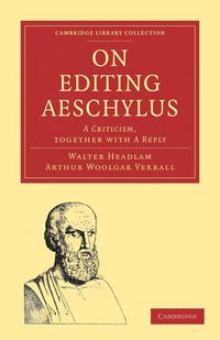 Produktbild: On Editing Aeschylus