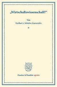 Produktbild: "Wirtschaftswissenschaft?"