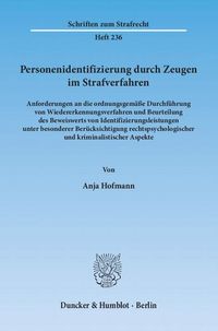 Produktbild: Personenidentifizierung durch Zeugen im Strafverfahren.