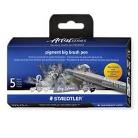 Produktbild: STAEDTLER pigment big brush pen Grey, Pinselspitze, 5er Set