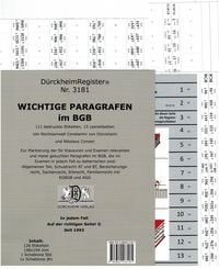 Produktbild: D&uuml;rckheimRegister&reg; BGB - 111 WICHTIGE &sect;&sect; im BGB