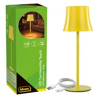 Produktbild: Idena LED Tischleuchte Touch Metall/Kunststoff gelb 9x24,5cm Akku USB dimmbar 3 Modi Innen