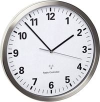 Produktbild: TFA Analoge Funk-Wanduhr mit Edelstahl-Rahmen