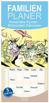Produktbild: Familienplaner 2026 - Kawanabe Kyosai - Einhundert D&auml;monen mit 5 Spalten (Wandkalender, 21 x 45 cm) CALVENDO