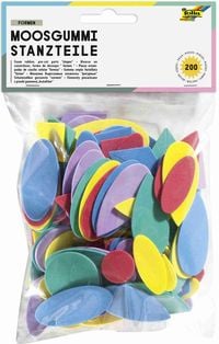 Produktbild: Folia  Moosgummi-Stanzteile FORMEN, 200 Teile, verschiedene Farben & Formen