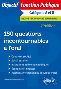 Produktbild: 150 questions incontournables &agrave; l'oral - 3e &eacute;dition