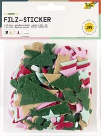 Produktbild Folia Filz-Sticker WEIHNACHTEN, 165 Teile, farbig sortiert