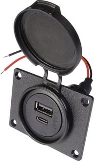 Produktbild: ProCar Power USB C/A Doppelsteckdose Belastbarkeit Strom max.=3.6A 12 V, 24V