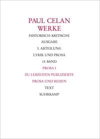 Produktbild: Werke. Historisch-kritische Ausgabe. I. Abteilung: Lyrik und Prosa