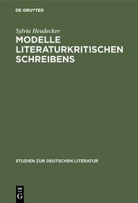 Produktbild: Modelle literaturkritischen Schreibens