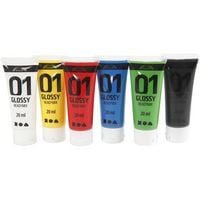 Produktbild: Creativ Company Acrylfarbe Gl&auml;nzend, Standard-Farben, 6x20 ml