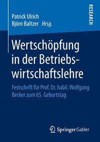 Produktbild: Wertsch&ouml;pfung in der Betriebswirtschaftslehre