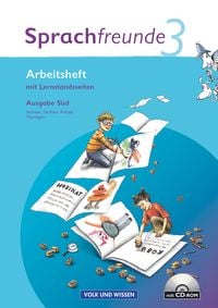 Produktbild: Sprachfreunde 3. Schuljahr - Neubearbeitung 2010. Ausgabe S&uuml;d (Sachsen, Sachsen-Anhalt, Th&uuml;ringen). Arbeitsheft mit CD-ROM