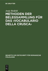 Produktbild: Methoden der Belegsammlung f&uuml;r das <Vocabulario della Crusca>