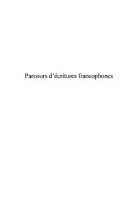 Produktbild: Parcours d'ecritures francophones