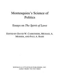 Produktbild: Montesquieu's Science of Politics