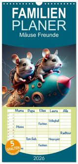 Produktbild: Familienplaner 2026 - M&auml;use Freunde mit 5 Spalten (Wandkalender, 21 x 45 cm) CALVENDO