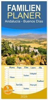 Produktbild: Familienplaner 2026 - Andaluc&iacute;a - Buenos D&iacute;as mit 5 Spalten (Wandkalender, 21 x 45 cm) CALVENDO