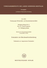 Produktbild: Evaluation von Berufswahlvorbereitung