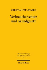 Produktbild: Starke, C: Verbraucherschutz und Grundgesetz