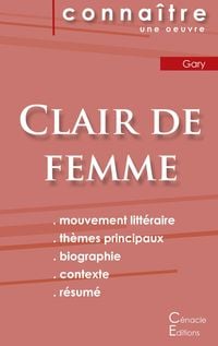 Produktbild: Fiche de lecture Clair de femme de Romain Gary