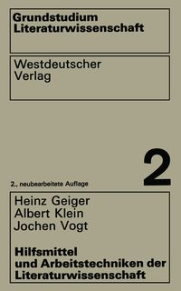 Produktbild: Hilfsmittel und Arbeitstechniken der Literaturwissenschaft