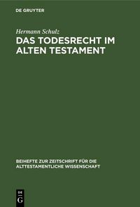 Produktbild: Das Todesrecht im Alten Testament