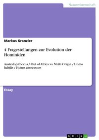 Produktbild: 4 Fragestellungen zur Evolution der Hominiden
