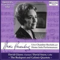 Produktbild: Reisenberg/Glazer/Soyer/Budapest Quartet/Galimir Q: Live-und