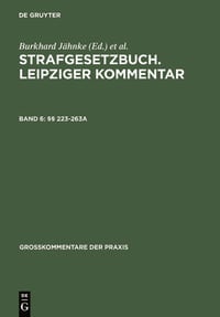 Produktbild: Strafgesetzbuch. Leipziger Kommentar / &sect;&sect; 223-263a