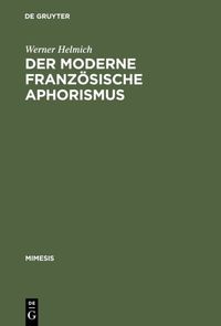Produktbild: Der moderne franz&ouml;sische Aphorismus