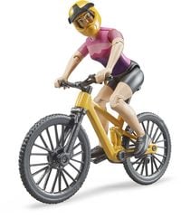 Produktbild: Bruder bworld Figur Radfahrerin und Mountainbike 1:16