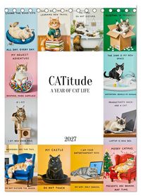 Produktbild: CATitude A YEAR OF CAT LIFE (Desk Calendar 2027 DIN A5 portrait), CALVENDO 12 Month DeskCalendar