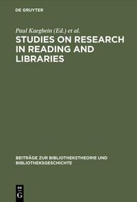 Produktbild: Studies on research in reading and libraries