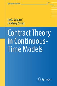 Produktbild: Contract Theory in Continuous-Time Models
