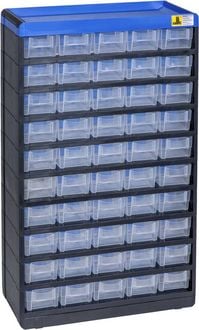 Produktbild: Allit 464660 Kleinteilmagazin VarioPlus Pro 53/100 (B x H x T) 300 x 525 x 135 mm Schwarz, Blau 1 St.