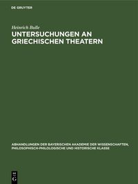 Produktbild: Untersuchungen an Griechischen Theatern