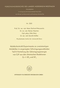 Produktbild: Molekularstrahl-Experimente an zweiatomigen Molek&uuml;len in angeregten Schwingungszust&auml;nden