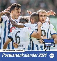 Hertha BSC Postkarten-Kalender 2024. Fußball-Fans aufgepasst! Der kleine Kalender zum Aufstellen oder Aufhängen mit Postkarten zum Sammeln und Versc