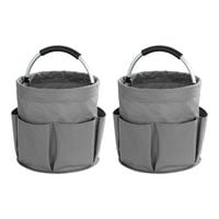 Produktbild: Universal Reinigungs Caddy 16 l, Anthrazit, 2er Set, mit 6 Au&szlig;entaschen f&uuml;r Schw&auml;mme und T&uuml;cher