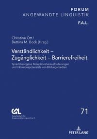 Produktbild: Verst&auml;ndlichkeit &ndash; Zug&auml;nglichkeit &ndash; Barrierefreiheit