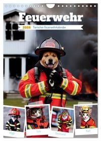 Produktbild: Feuerwehr - Tierischer Feuerwehrkalender (Wandkalender 2026 DIN A4 hoch), CALVENDO Monatskalender