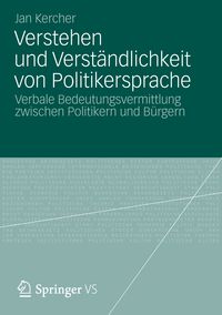 Produktbild: Verstehen und Verst&auml;ndlichkeit von Politikersprache