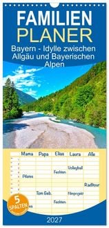Produktbild: Familienplaner 2027 - Bayern - Idylle zwischen Allg&auml;u und Bayerischen Alpen mit 5 Spalten (Wandkalender, 21 x 45 cm) CALVENDO