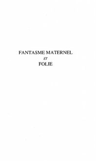 Produktbild: Fantasme Maternel et Folie
