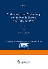 Produktbild: Vorkommen und Verbreitung der Tollwut in Europa von 1966 bis 1974