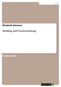 Produktbild: Holding und Vorsteuerabzug