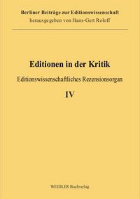Produktbild: Editionen in der Kritik 4