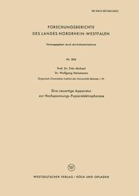 Produktbild: Eine neuartige Apparatur zur Hochspannungs-Papierelektrophorese